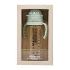Simba 小獅王辛巴 蘊蜜鉑金PPSU寬口吸管把手防脹氣奶瓶 3個月以上, 綠沐色, 360ml, 1個