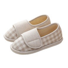 粉彩格紋透氣居家室內拖鞋, 淺灰色, 1個