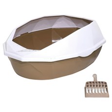 高精寵物 半封閉六角貓砂盆, 1個, 經典咖啡色