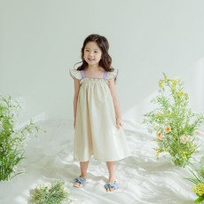 女童透氣Ludiakids翅膀亞麻洋裝