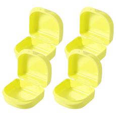 外出攜帶透氣盒 (中) 牙套、維持器、活動假牙-馬卡黃, 1入, 4個