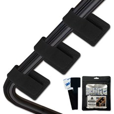 COMMERCE CUBE Easy Strap 電線整理 魔鬼氈固定束帶, 黑色, 20個