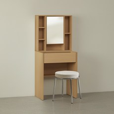 파로마 에일리 수납 화장대 600 + 딕슨 스툴 세트 방문설치, 오크(화장대), 화이트(스툴)