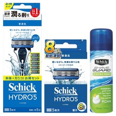 Schick 舒適牌 水次元5刮鬍刀超值組, 1組, 刀把 + 刮鬍刀片 13片 + 刮鬍泡 210g