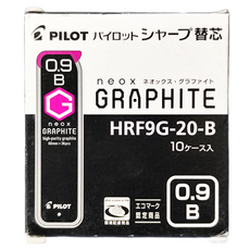 Pilot.百樂文具 超級G鉛筆芯 HRF9G 0.9 B 10支, 1個, 0.9mm