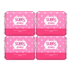 슈베스 프라이데이 울트라 슬림 생리대 날개형, 중형, 14개입, 4개