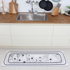 北歐風PVC廚房地墊, 白色