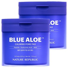 네이처리퍼블릭 블루 알로에 카밍 포어 패드, 70매입, 220g, 2개