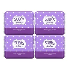 SUBES Friday Ultra Slim蝶翼型衛生棉, 4包, 12片, 大型