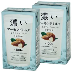 筑波乳業 杏仁飲 香醇原味 無糖, 2個, 1L
