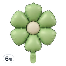 Titan 混合派對霧面氣球, 霧面花朵 綠色雛菊, 6個