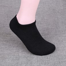 Comfyk男款高爾夫籃球健身運動機能性運動純色短筒襪, 黑色, 5組