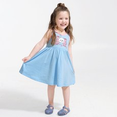 BERRYMAY 女童透氣日常蝴蝶結小熊連身裙