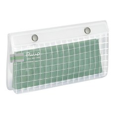 KOKUYO 國譽 Piiip 扁形透明收納包, W190xD20xH100mm, 草綠色, 1個