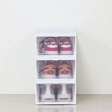 IRIS OHYAMA 愛麗思歐雅瑪 透視收納鞋盒 NSB-M340, 白色, 3個