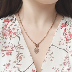 NOID-B 鋼製粗鏈愛心造型項鍊 3色