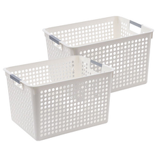 收納籃 高款 大號 Set 2個, 大號 25.5 x 35 x 21cm, 1組