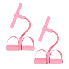 Hudaon 全身伸展高彈力划船拉力帶套組, 2個, 粉紅色