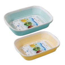 NAKAYA 日本瀝水藍 塑膠收納籃, 顏色隨機, 2個