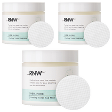 알엔더블유 RNW 더 포어 토너 마일드 필링 패드, 140ml, 3개