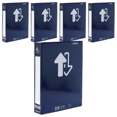 DaTaBanK 三田文具 A4 可換封面PVC 4孔夾, 藍色, 5本