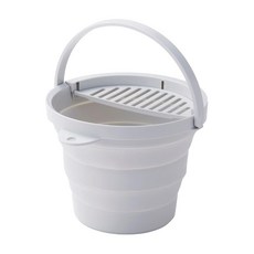 iSETO 伊勢藤 日本製 折疊圓形水桶 露營收納桶 釣魚水桶 8L, 1個, 灰色