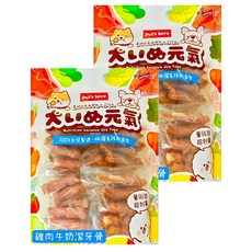 Pet's Love 元氣犬 零食量販包 潔牙棒, 雞肉牛奶, 400g, 2包