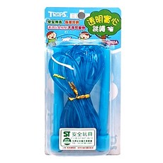 TROPS 透明實心跳繩,長度可調,握感舒適,不易卡頓,安全無毒,通過玩具檢驗, 1個, 黃色, 約240cm