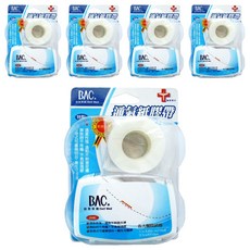 BAC 倍爾康 通氣紙膠帶 1.0吋 (透氣舒適/不易殘膠/適用小傷口), 5卡, 白色