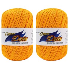 니뜨 코튼 데이트 실 75g, 968 진노랑, 2개