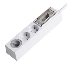 SWEET HOME 高容量 配線斷路用 安全蓋 3孔延長線, 0.7m, 白色, 1個
