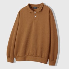 남성용 디스페로 모던 베이직 투 버튼 카라 니트