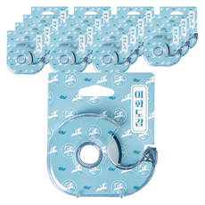 이화도감 대용량 문구테이프 18mm x 30m 커터 청자, 블루, 16개