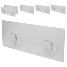 Easy 易立家 長方形雙勾貼片, 透明色, 6個