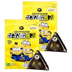 만전김 미니언즈 두번 구운 삼각김밥용 김 리필용 40매입, 48g, 2개