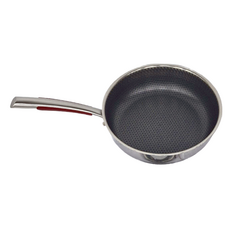 雙面深口316不鏽鋼平底鍋 28CM, 不易黏鍋, 全屏雙面&加深加厚, 1個