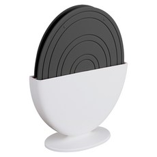 Salle Ma 蛋型隔熱墊 附收納架, 炭灰色（鍋架）, 1組