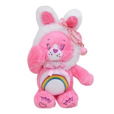 Care Bears 療癒立體造型絨毛公仔鑰匙圈掛飾，聚酯纖維，兔子款/恐龍款, 17cm, 兔耳粉, 1個
