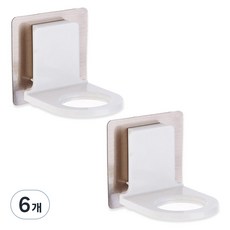 DIBLIC 免鑽孔洗髮精潤絲精支架, 白色, 6個