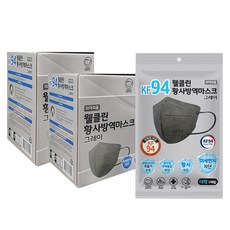 웰클린 황사방역 마스크 대형 KF94, 50매입, 2개, 그레이