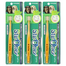 VIVATEC Sig One360度寵物牙刷 中小型犬適用, 黃色, 3支