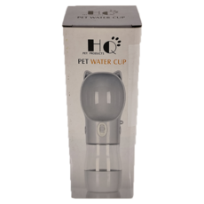 捷華 貓耳款水糧一體隨行杯-灰色 寵物日常使用, 1個
