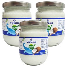 비엣코코 엑스트라 버진 코코넛오일, 3개, 200ml