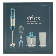 Kinyo 多功能變速調理棒4件組 攪拌棒 + 調理杯 + 打蛋器 + 切碎盆 52 x 52 x 211mm 原廠保固, JC-35