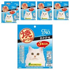 INABA CIAO 啾嚕 燒本鰹魚魚柳條 柴魚節風味 5入 貓咪零食, 100g, 6袋
