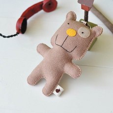 난쟁이똥자루 열쇠고리 만들기 멍멍이 펠트 DIY 세트, 1개