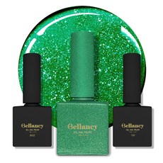 Looks bio Bellancy凝膠美甲一步膠+底膠+封層膠組, 1套, Base 10ml + Gel Nail Green Glitter 10ml + Top 10ml