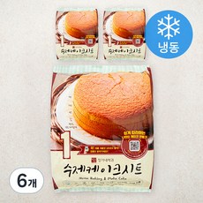 장가네제과 수제 화이트 케이크시트 1호 (냉동), 170g, 6개