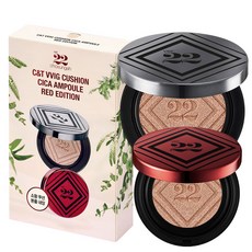 Chosungah 22 CNT Cica Ampoule 紅色版大王氣墊 25g + 小王氣墊 12g 套組, 02 Sand Beige, 1組