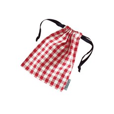 大地兩馬紅色格紋抽繩包